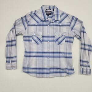 Roughstock Panhandle Slim Plaid Button up Long Sleeve Western Shirt Womens Large